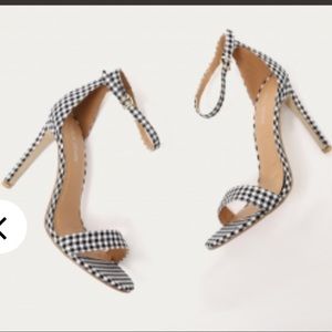 Gingham black n white heels BNIB
